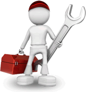 Worker with toolbox